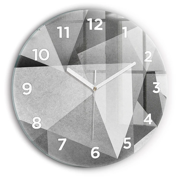 Pendule murale ronde Abstraction géométrique grise