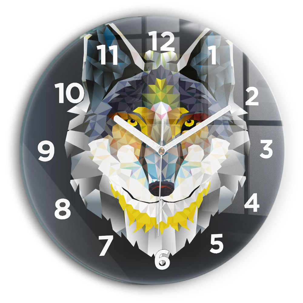 Horloge ronde murale Tête de loup