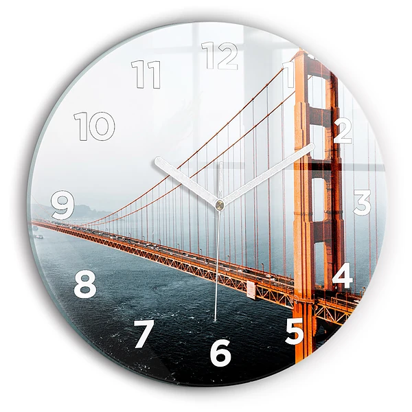 Horloge ronde en verre Pont du Golden Gate