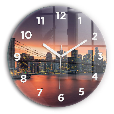 Horloge ronde en verre New York East River