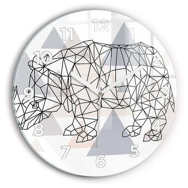 Horloge ronde en verre Motif géométrique