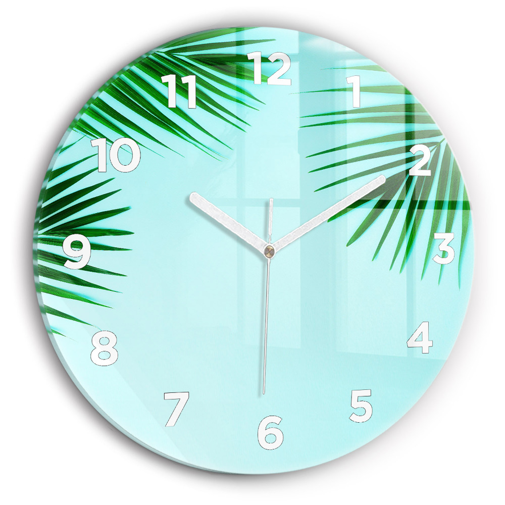Pendule murale ronde Palmiers verts