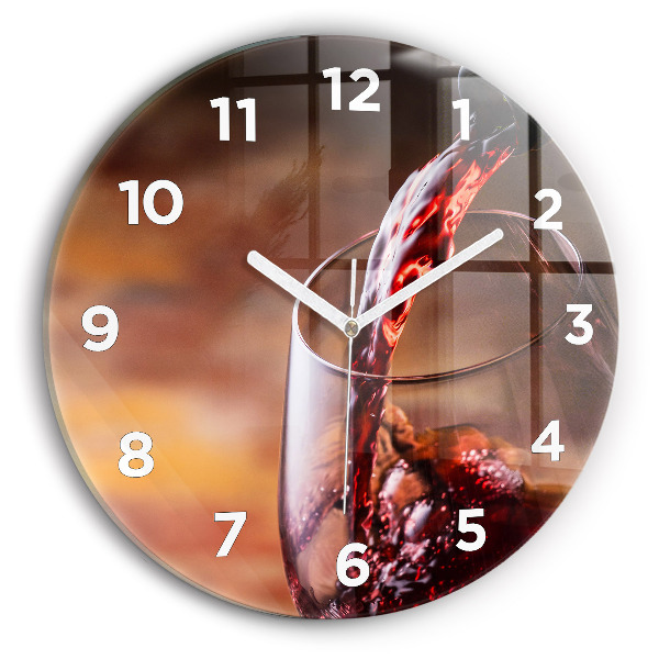 Horloge ronde Verre de vin rouge