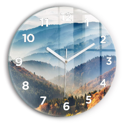 Horloge ronde en verre Paysage de montagne