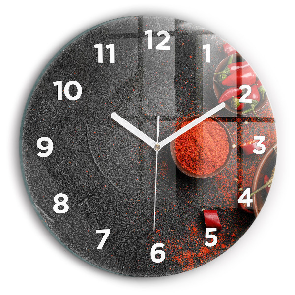 Horloge ronde Poivrons rouges