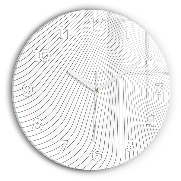 Horloge ronde en verre Lignes abstraites