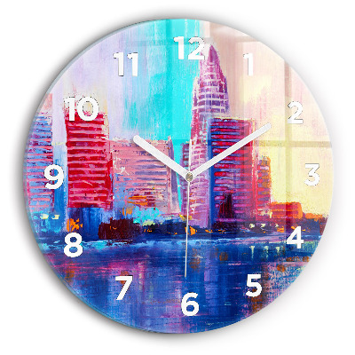 Horloge ronde murale Abstrait de gratte-ciel