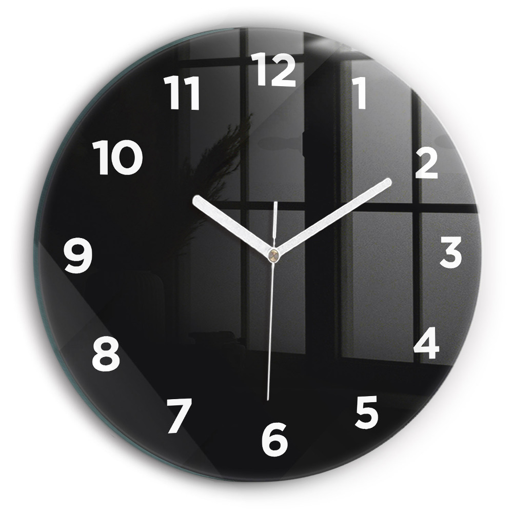 Horloge ronde en verre Motif de mur sombre