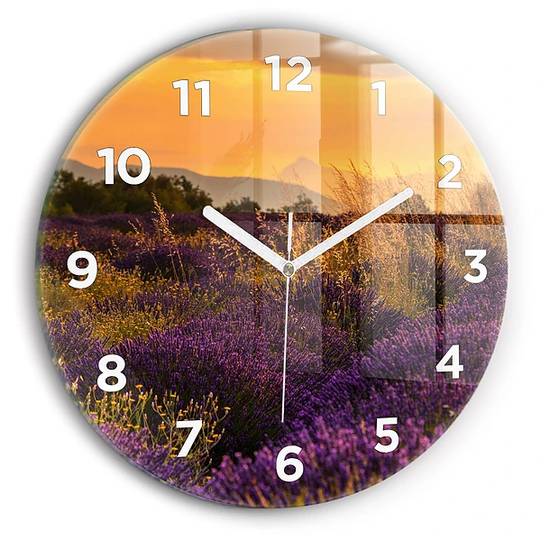 Horloge ronde murale Prairie de lavande France