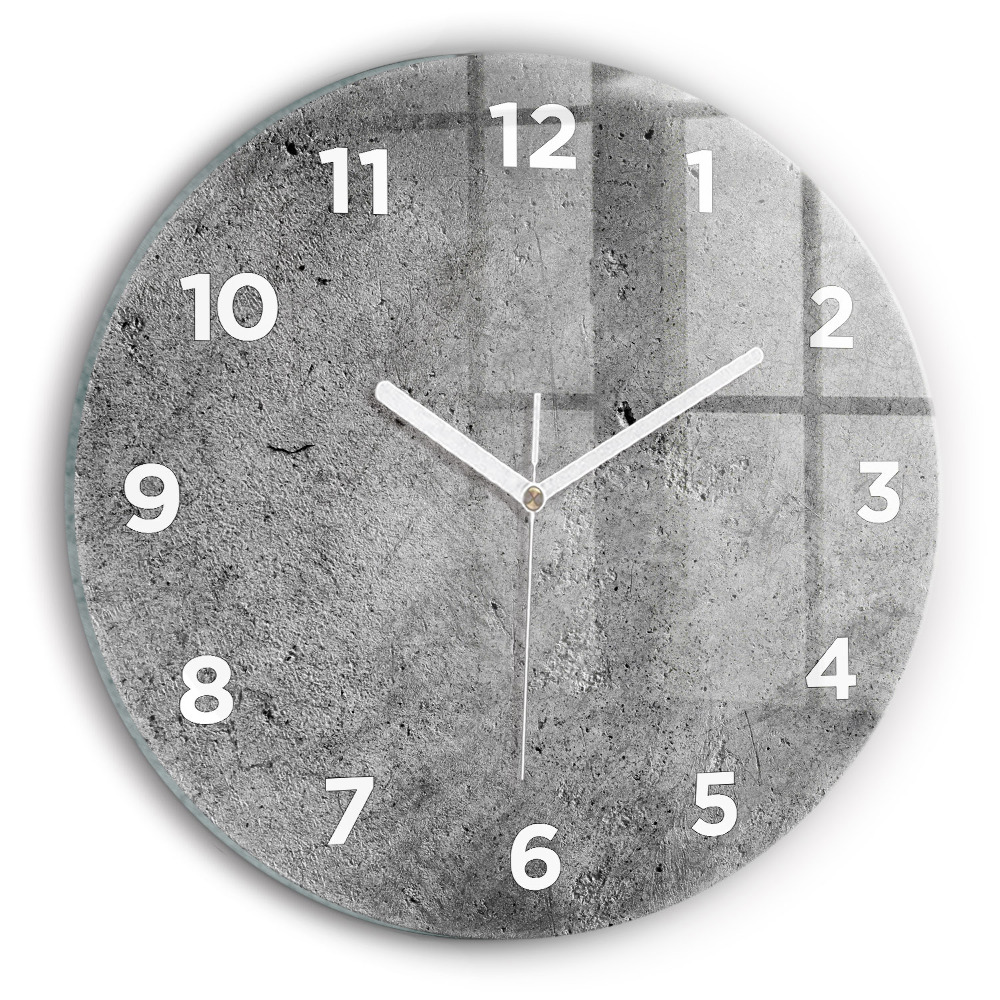 Horloge ronde en verre Mur industriel