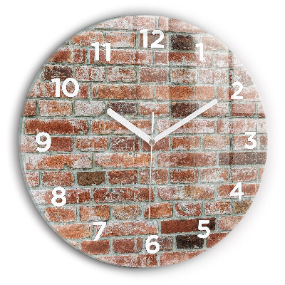 Horloge ronde en verre Mur de briques