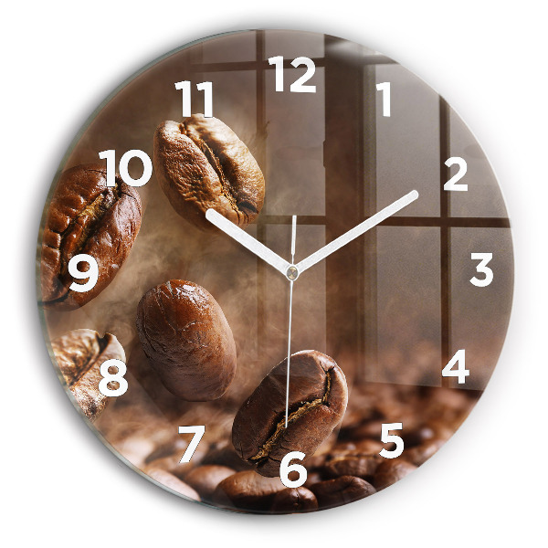 Horloge ronde murale Grains de café