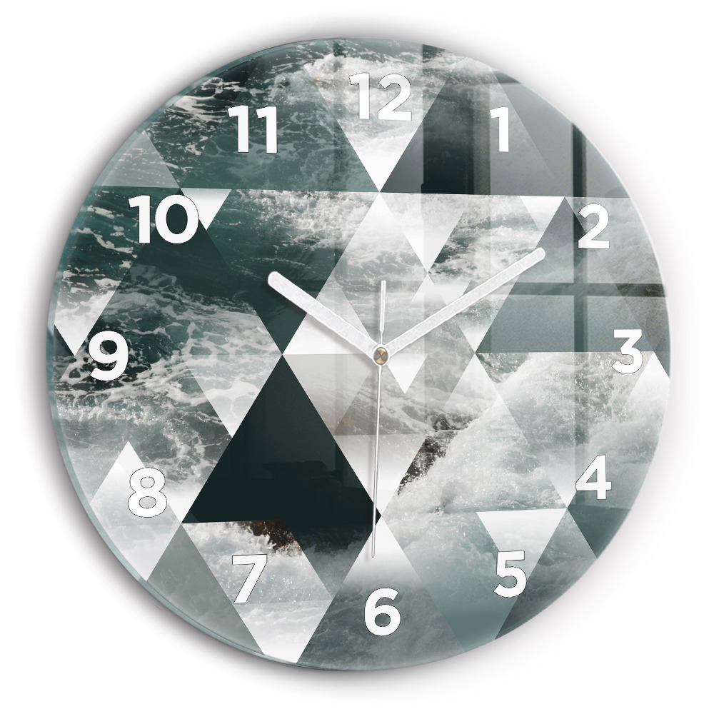 Pendule murale ronde Vagues de mer abstraites