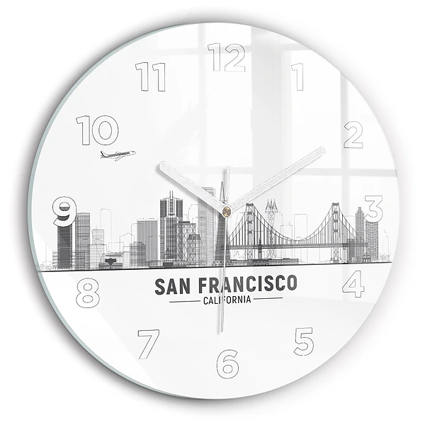 Horloge ronde Ligne d'horizon de San Francisco