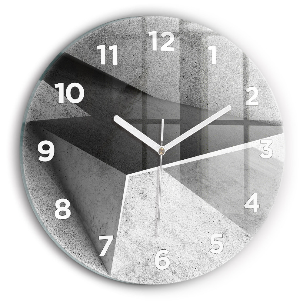 Horloge ronde en verre Triangles abstraits