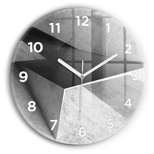 Horloge ronde en verre Triangles abstraits