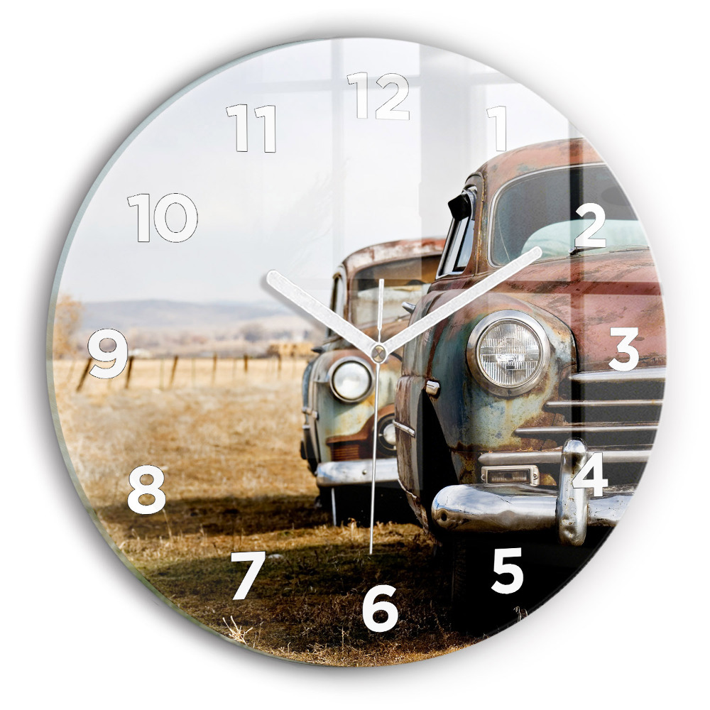 Horloge ronde Vieilles voitures