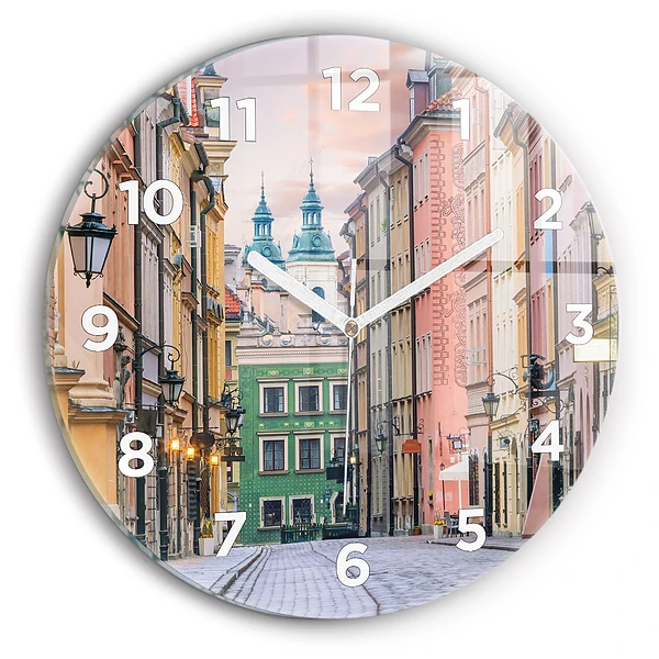 Horloge ronde en verre Vieille ville de Varsovie