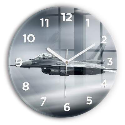 Horloge ronde murale Avion militaire