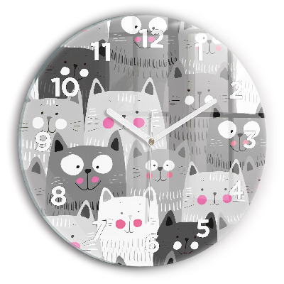 Horloge ronde Motif avec des chats