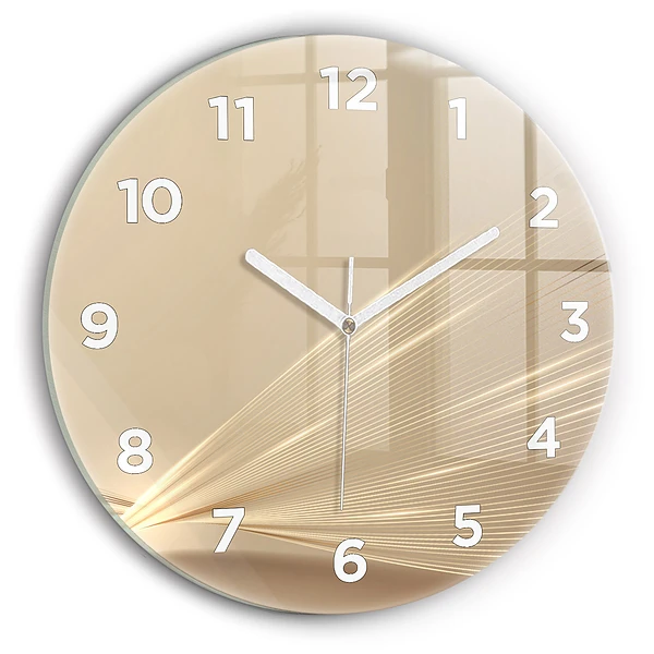 Horloge ronde en verre Lumière abstraite