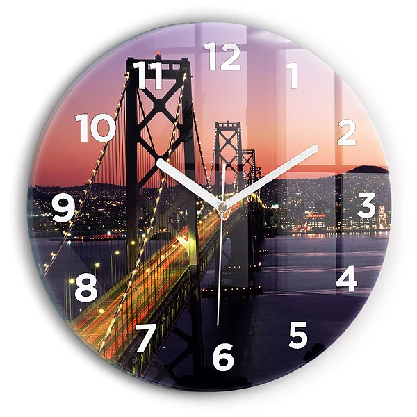 Pendule murale ronde Coucher de soleil aux USA