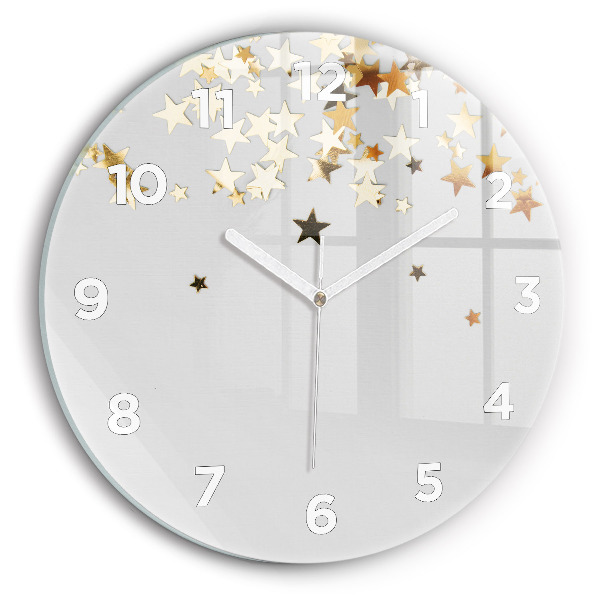 Horloge ronde Étoiles dorées