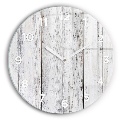 Horloge ronde en verre Planches peintes