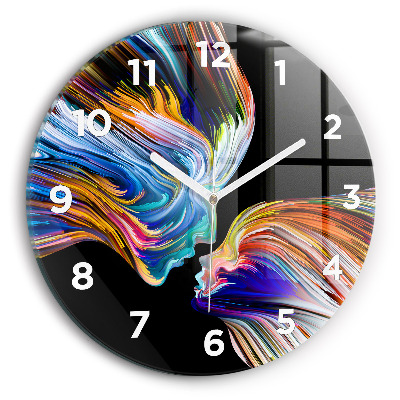 Horloge ronde en verre Art émotionnel