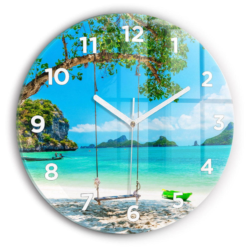 Pendule murale ronde Île ensoleillée en Thaïlande