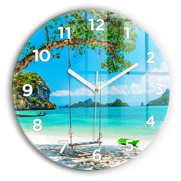 Pendule murale ronde Île ensoleillée en Thaïlande
