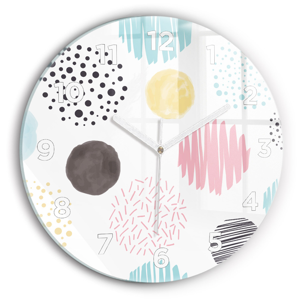 Horloge ronde en verre Motif géométrique