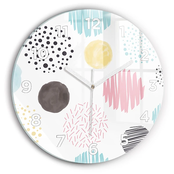 Horloge ronde en verre Motif géométrique
