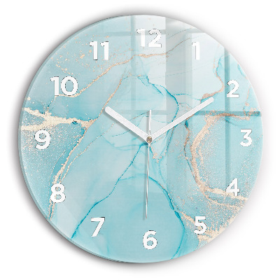 Horloge ronde en verre Marbre décoratif