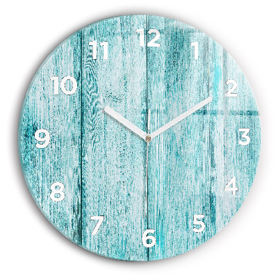 Horloge ronde murale Vieux bois bleu