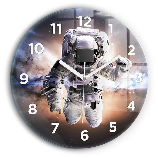 Pendule murale ronde Astronaute dans l'espace