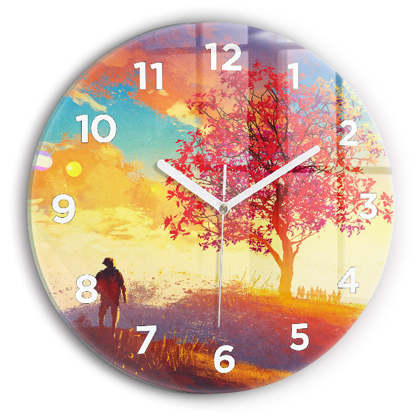 Horloge ronde Paysage d'automne