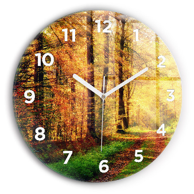 Horloge ronde murale Paysage forestier d'automne