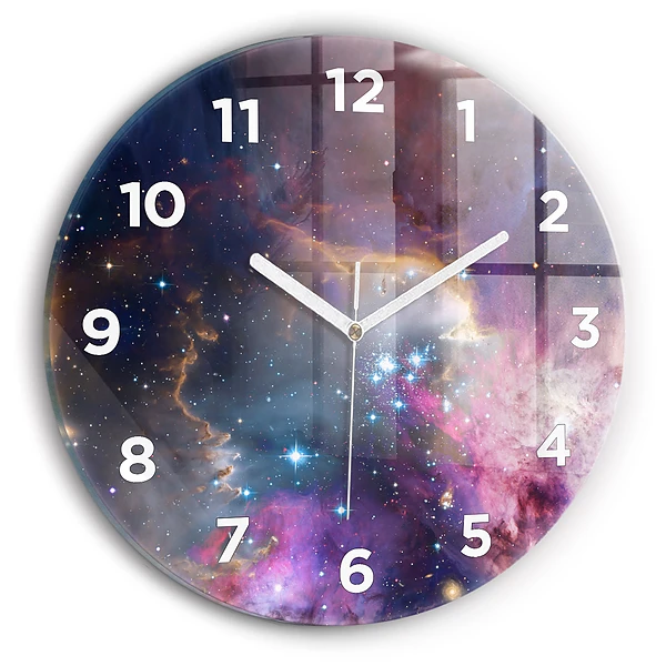 Pendule murale ronde Galaxie et étoiles