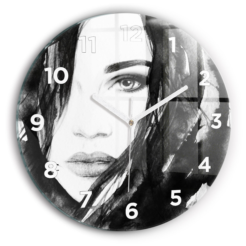 Pendule murale ronde Portrait d'une femme