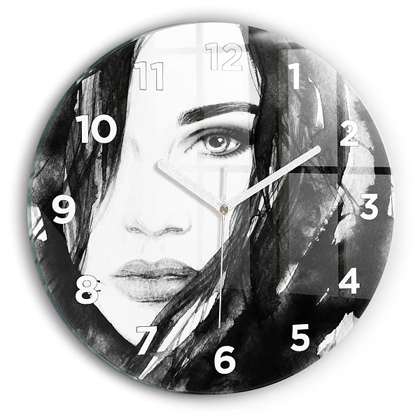 Pendule murale ronde Portrait d'une femme