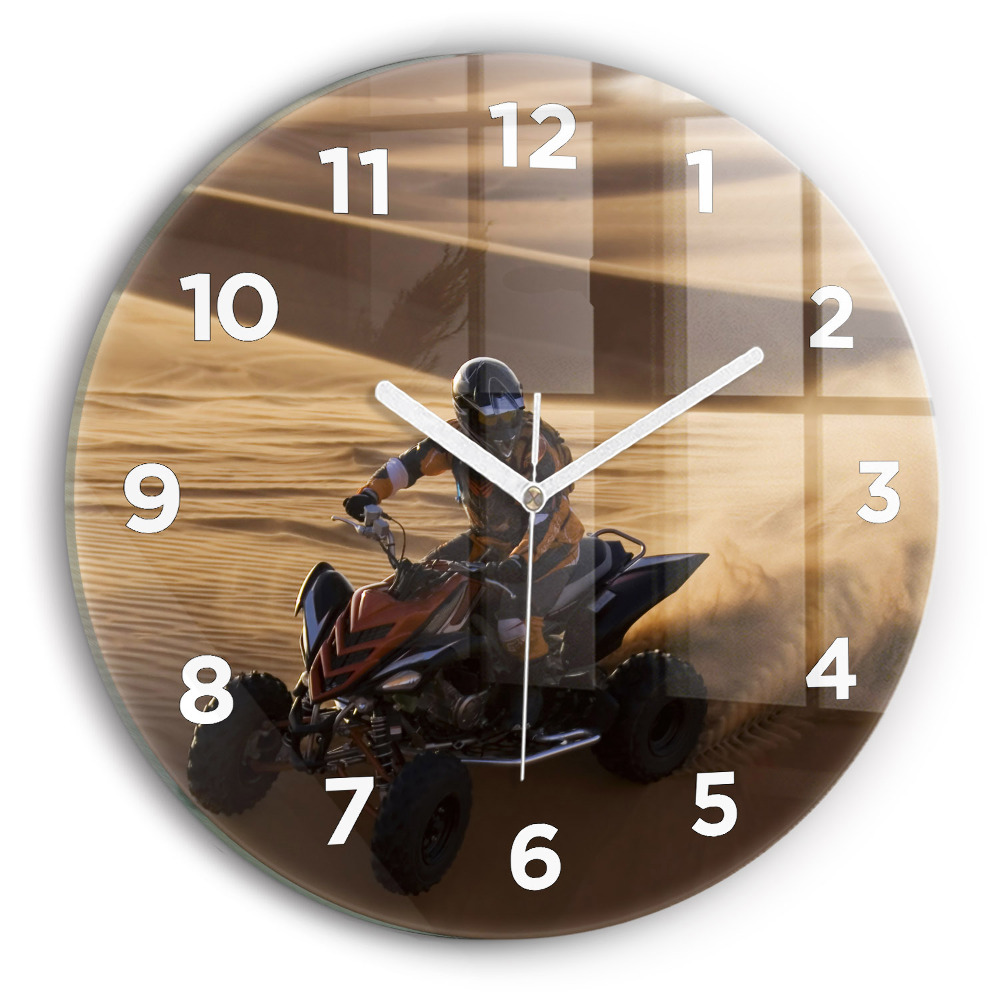 Horloge ronde murale Quad dans le désert