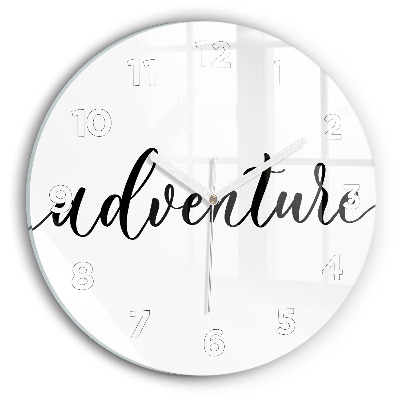 Pendule murale ronde Inscription d'aventure