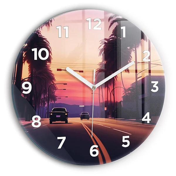 Horloge ronde Coucher de soleil à Los Angeles