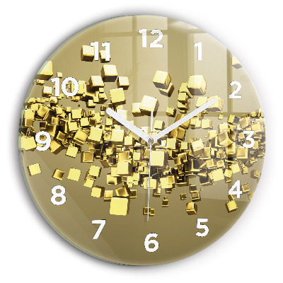 Pendule murale ronde Carrés d'or