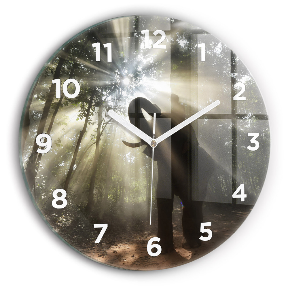 Horloge ronde Éléphant dans la jungle