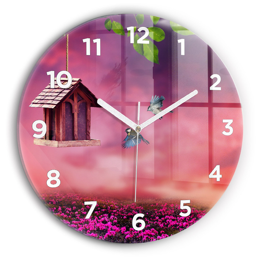 Horloge ronde murale Maison d'oiseau