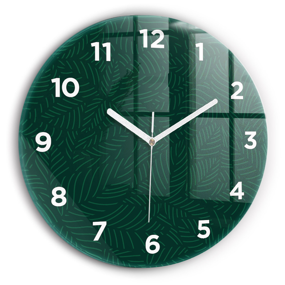 Horloge ronde Motif de feuilles