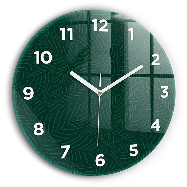 Horloge ronde Motif de feuilles