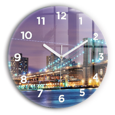 Horloge ronde Pont de Brooklyn et East River
